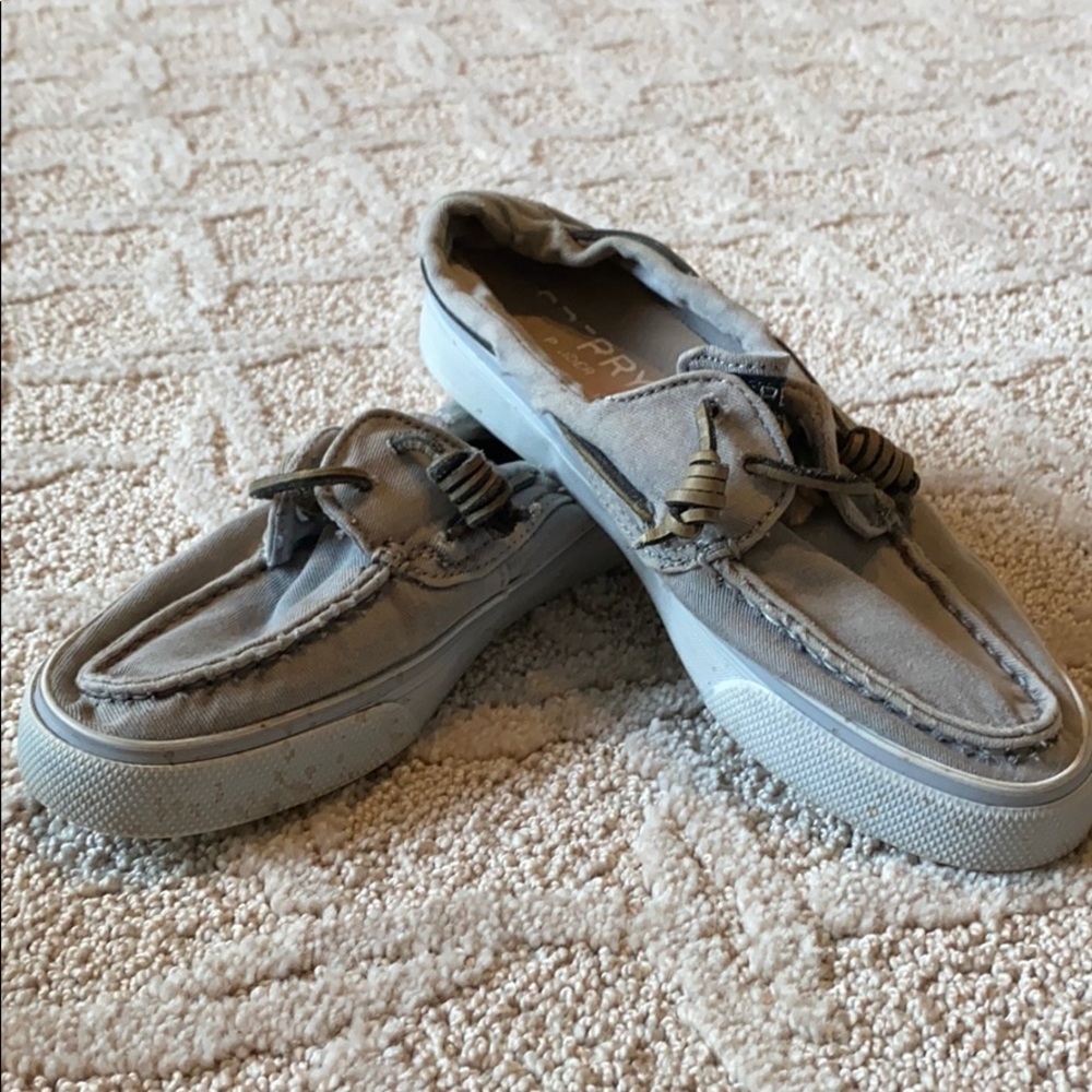 Women’s gray Sperrys. Size 5